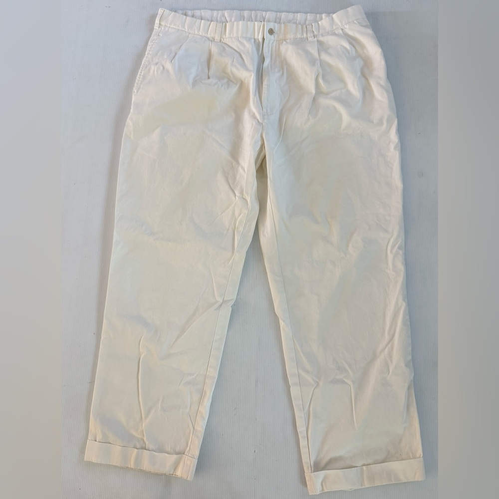 Vtg 90s Polo Ralph Lauren Hammond‎ Pants Men's 40x30 Khaki  Chino Pleated Ivory